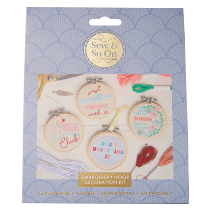 Sew & So On Embroidery Craft Stitch Kit - Slogans
