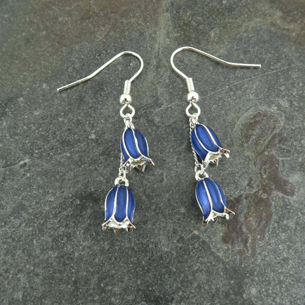 Stunning Bluebell Flower Drop Hook Earrings