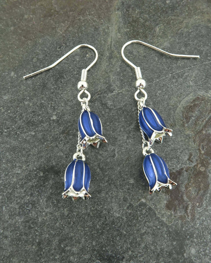 Stunning Bluebell Flower Drop Hook Earrings