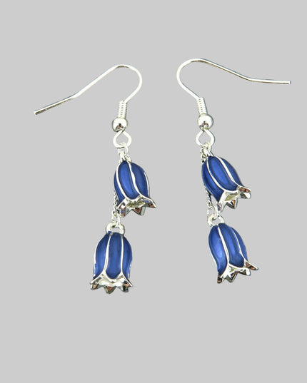 Stunning Bluebell Flower Drop Hook Earrings