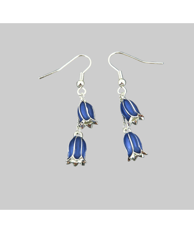Stunning Bluebell Flower Drop Hook Earrings