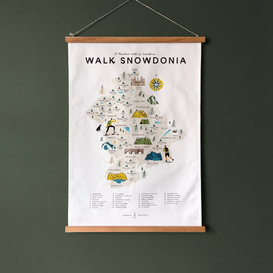 Walk Snowdonia (Eryri) Tea Towel - The Red Squirrel