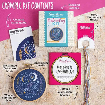 Dorset Days Mini Embroidery Kit - Complete Craft Kit for Beginners