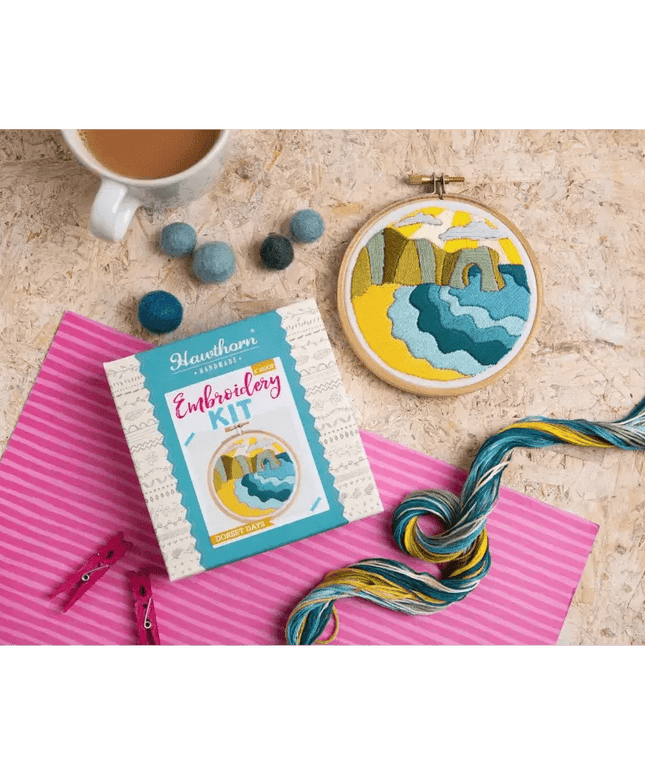 Dorset Days Mini Embroidery Kit - Complete Craft Kit for Beginners