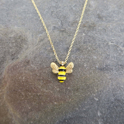 Bee Insect Necklace Gold Plated