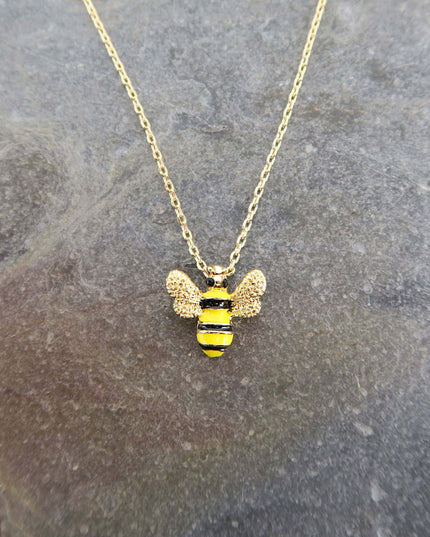 Bee Insect Necklace Gold Plated