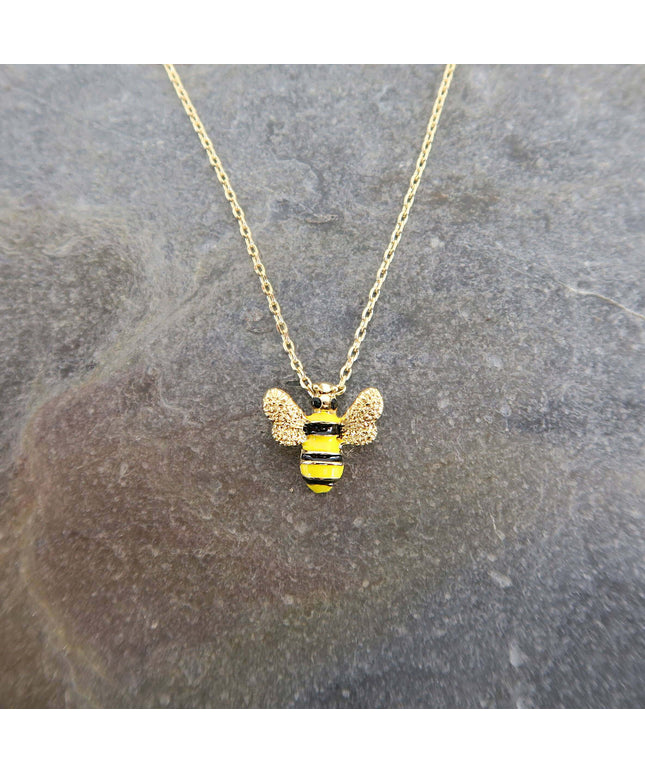 Bee Insect Necklace Gold Plated