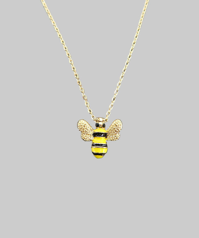 Bee Insect Necklace Gold Plated