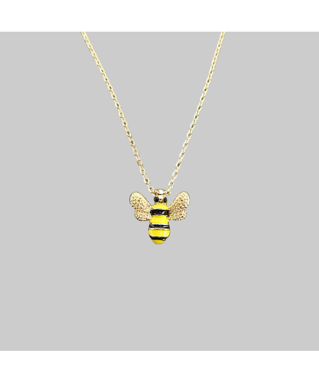 Bee Insect Necklace Gold Plated