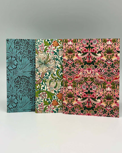 William Morris 3 x A6 notebooks in various designs