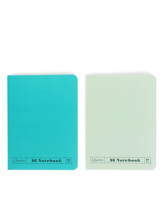 A6 notebooks set of 2 - Green & aqua