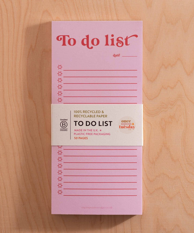 To Do List Pad | Pink & Red