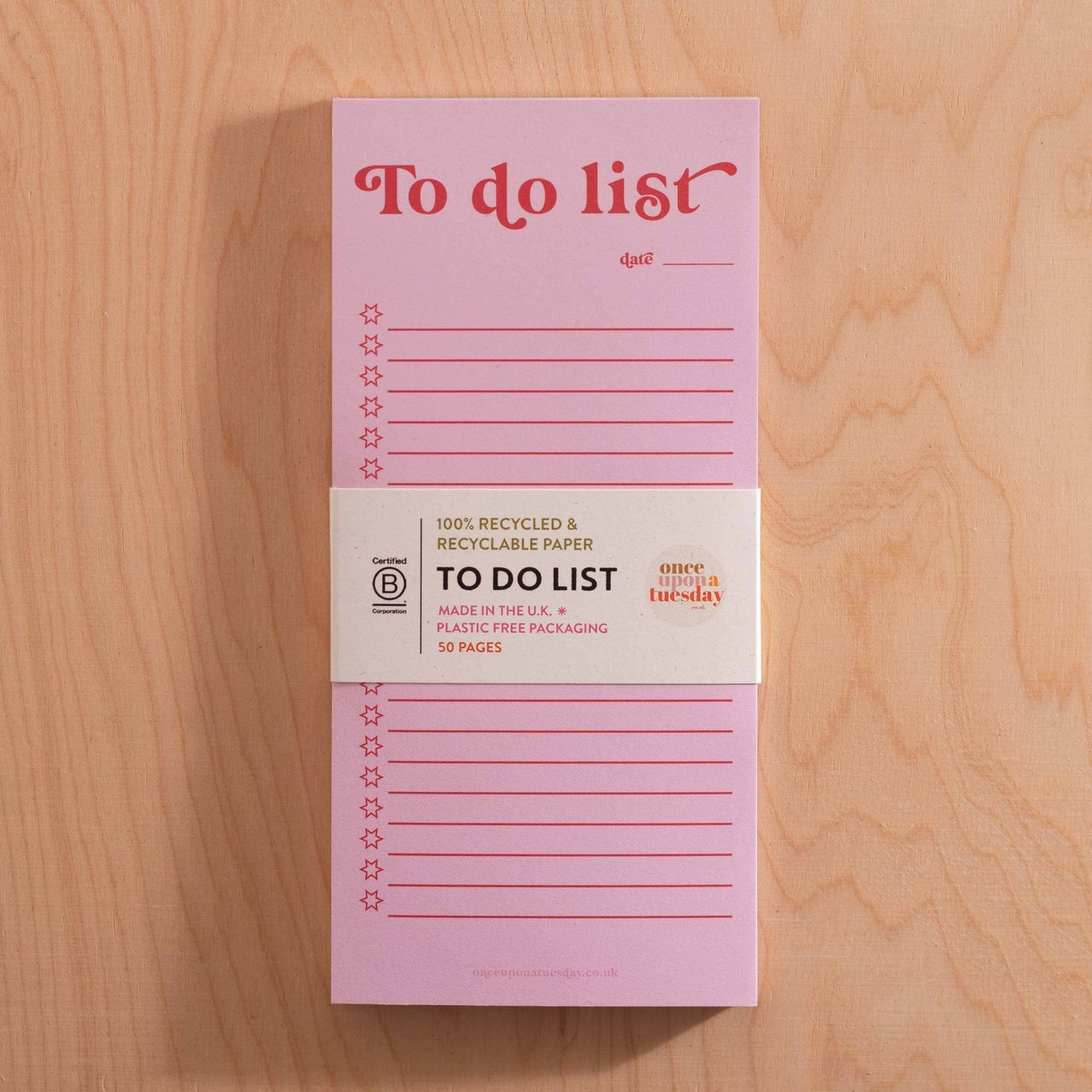 To Do List Pad | Pink & Red - The Red Squirrel