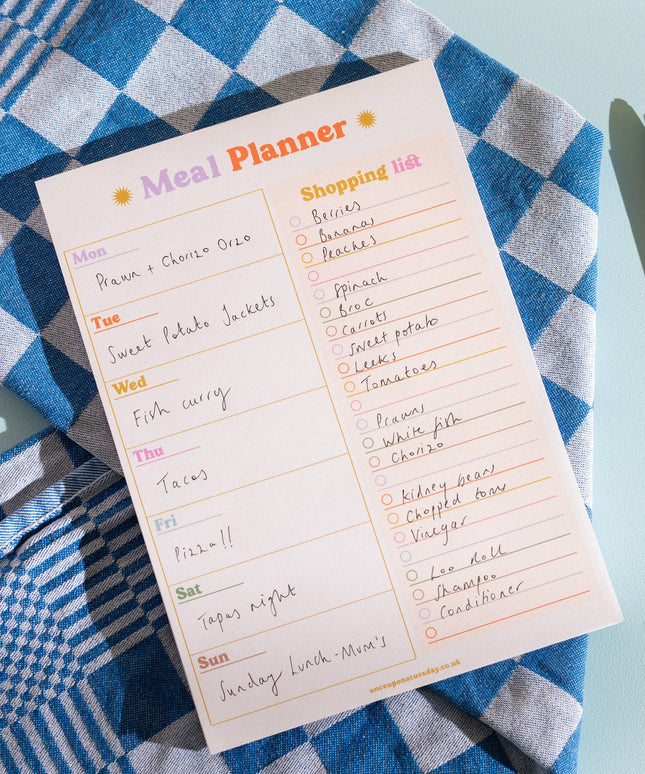 A5 Colourful Meal Planner & Shopping List