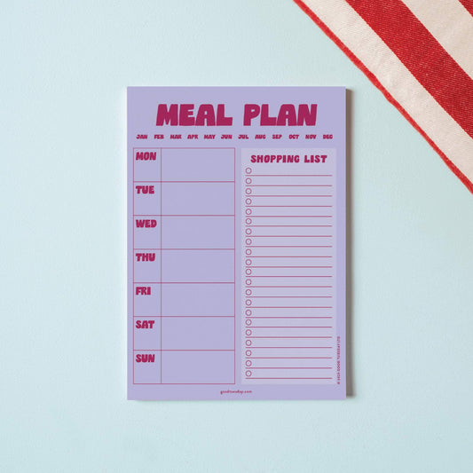 A5 Meal Planner & Shopping List | Lilac & Plum - The Red Squirrel