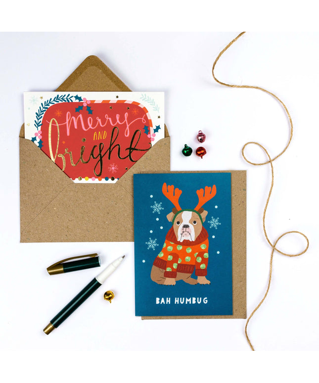 Grumpy Dog Holiday Card - Christmas Card - Seasonal Card