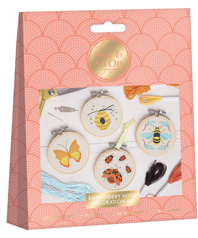 Sew & So On Embroidery Craft Kit - Bees & Bugs