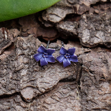 Periwinkle Blue Flower Mini Stud Earrings