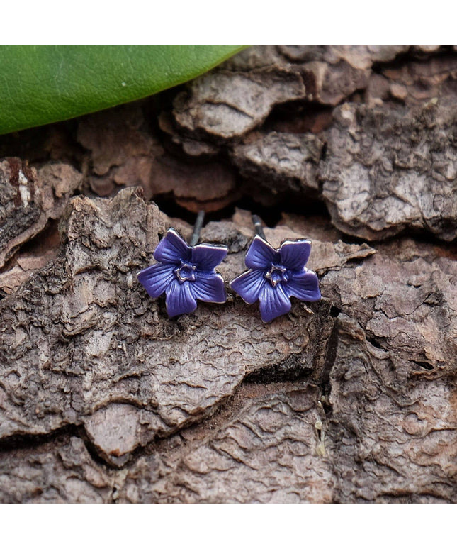 Periwinkle Blue Flower Mini Stud Earrings