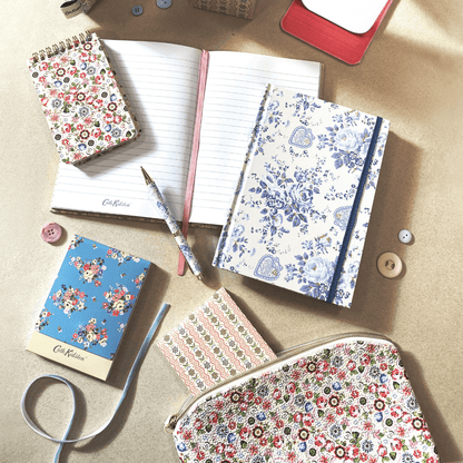 Cath Kidston A5 Notebook - Blue flowers - The Red Squirrel