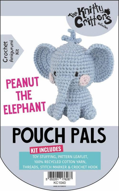 Knitty Critters - Pouch Pals 3 - Peanut The Elephant - The Red Squirrel