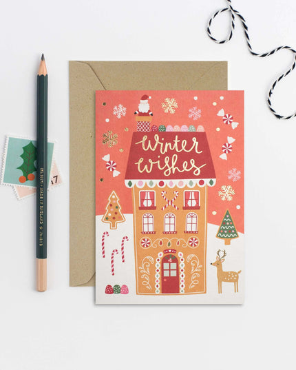 Gingerbread House Holiday Card - Christmas Card - Seasonal