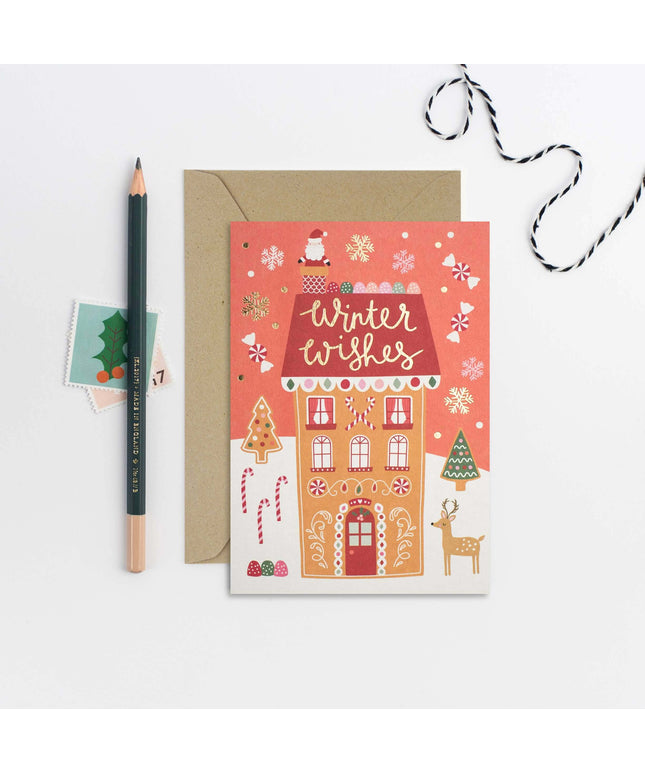 Gingerbread House Holiday Card - Christmas Card - Seasonal