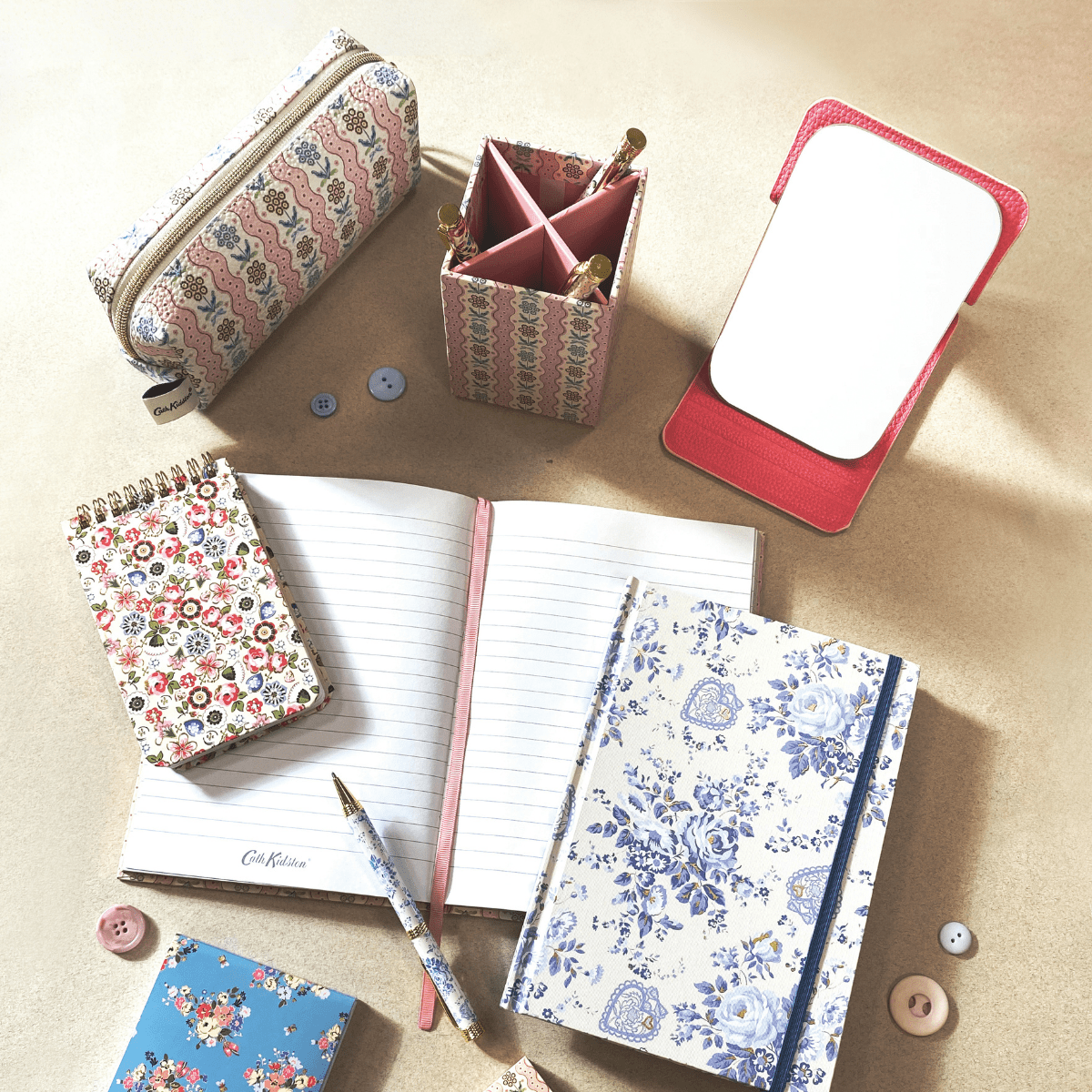 Cath Kidston A5 Notebook - Blue flowers - The Red Squirrel