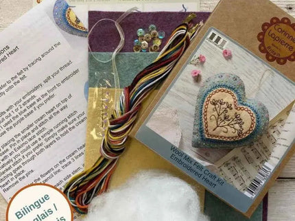 Embroidered Heart Felt Craft Mini Kit
