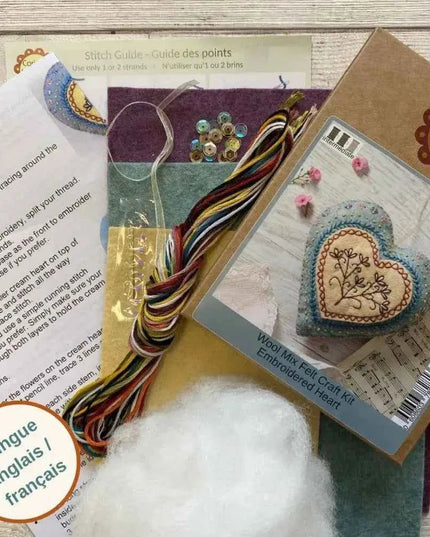 Embroidered Heart Felt Craft Mini Kit