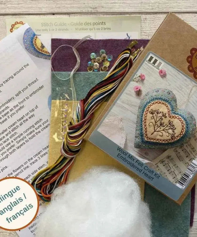 Embroidered Heart Felt Craft Mini Kit