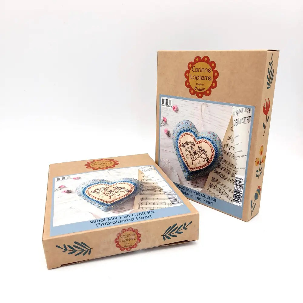 Embroidered Heart Felt Craft Mini Kit - Felt craft kits