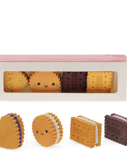Fun Erasers set of 4 - Biscuits