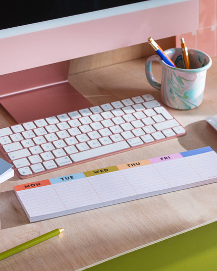 Keyboard Weekly Planner Pad | Colourful Grid