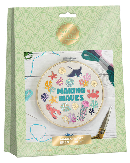Sew & So On Embroidery Sewing Craft Stitch Kit Waves