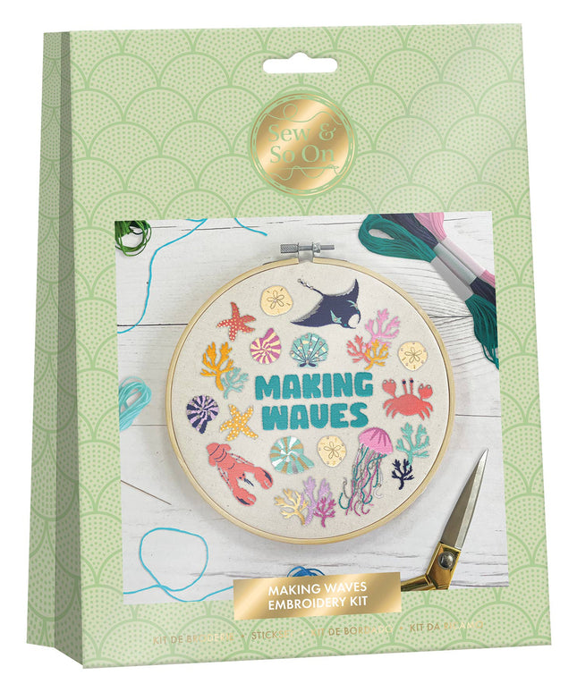 Sew & So On Embroidery Sewing Craft Stitch Kit Waves