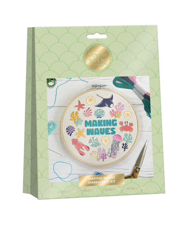 Sew & So On Embroidery Sewing Craft Stitch Kit Waves