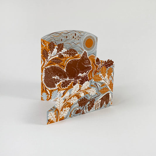 Concertina Card - Autumn Leaves - Squirrel - The Red Squirrel