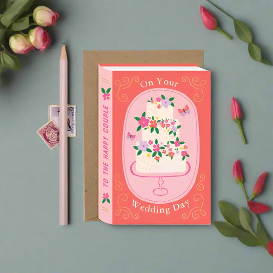 Fairytale Wedding Cake Book Card - greetings card