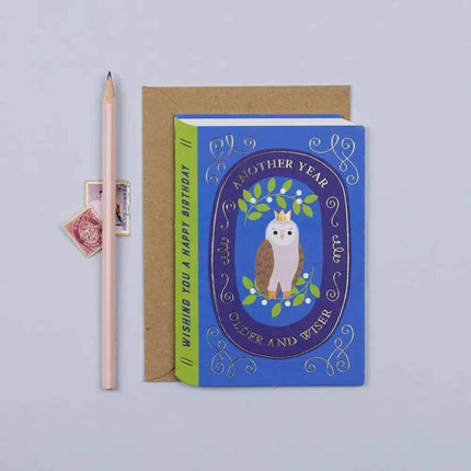 Fairytale Wise Owl Birthday Card | Gold Foil Birthday Card