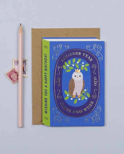 Fairytale Wise Owl Birthday Card | Gold Foil Birthday Card
