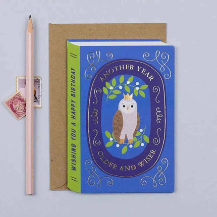 Fairytale Wise Owl Birthday Card | Gold Foil Birthday Card