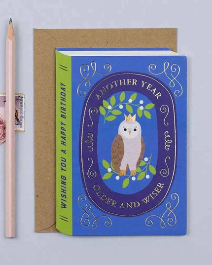 Fairytale Wise Owl Birthday Card | Gold Foil Birthday Card