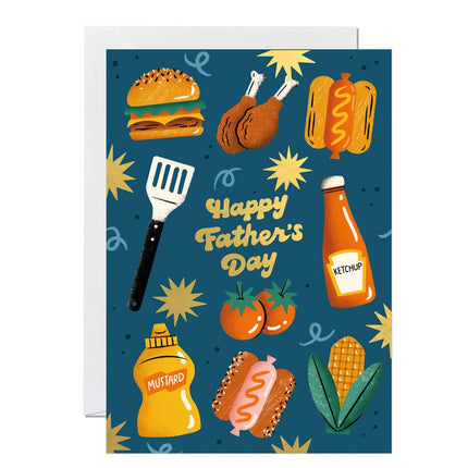 Father’s Day Card – BBQ Food Design Greeting for Him - The Red Squirrel