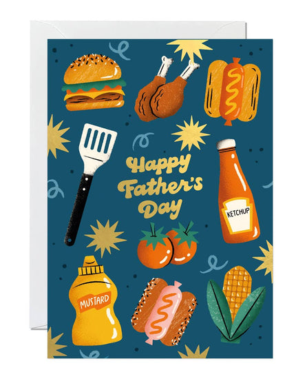 Father’s Day Card – BBQ Food Design Greeting for Him - The Red Squirrel