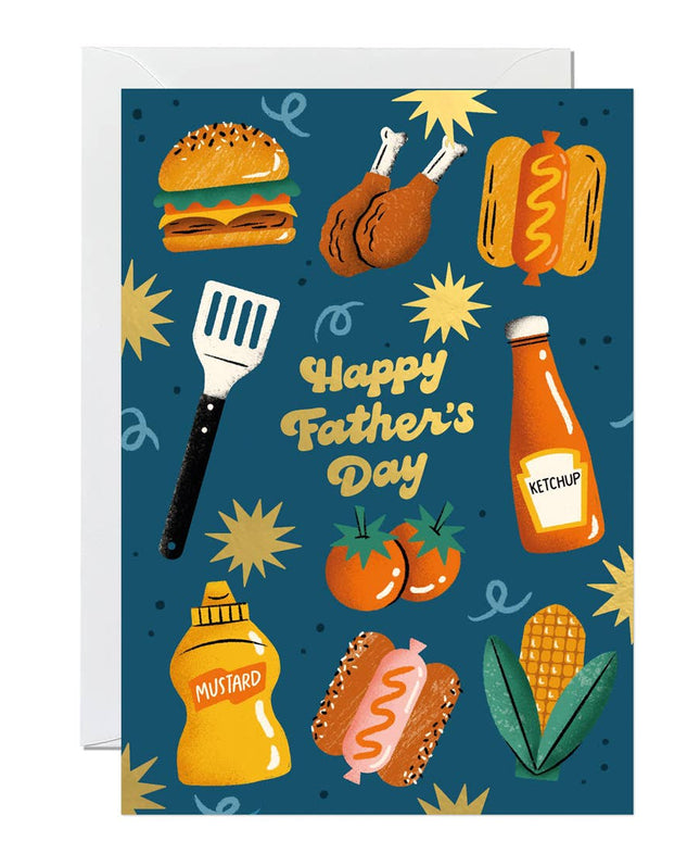 Father’s Day Card – BBQ Food Design Greeting for Him - The Red Squirrel