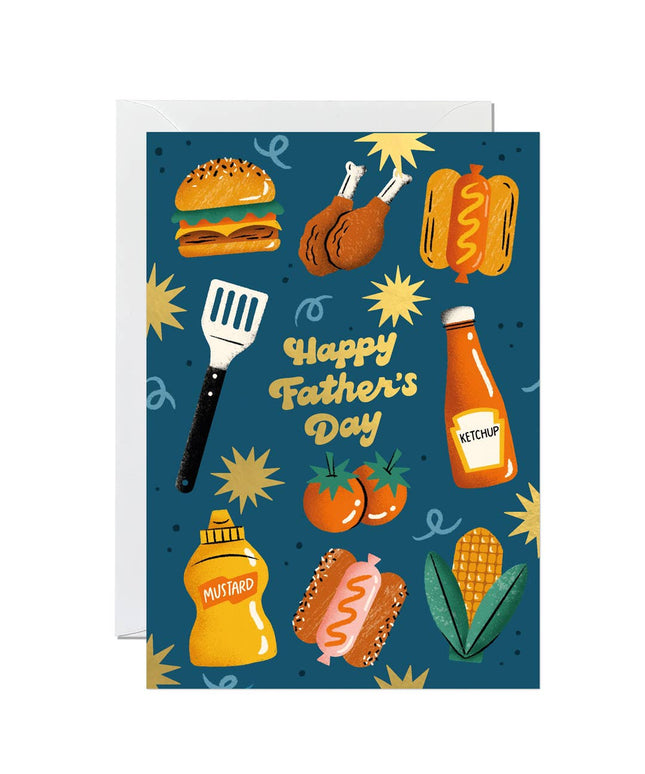 Father’s Day Card – BBQ Food Design Greeting for Him - The Red Squirrel