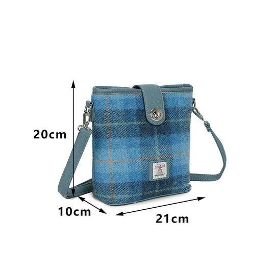 Harris Tweed Skye Blue Shoulder Bag - Blue - The Red Squirrel