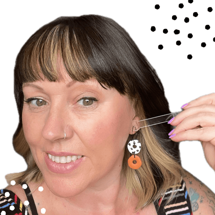 Dalmatian Print Clay Hoop Earrings - Statement jewellery