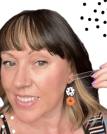 Dalmatian Print Clay Hoop Earrings - Statement jewellery